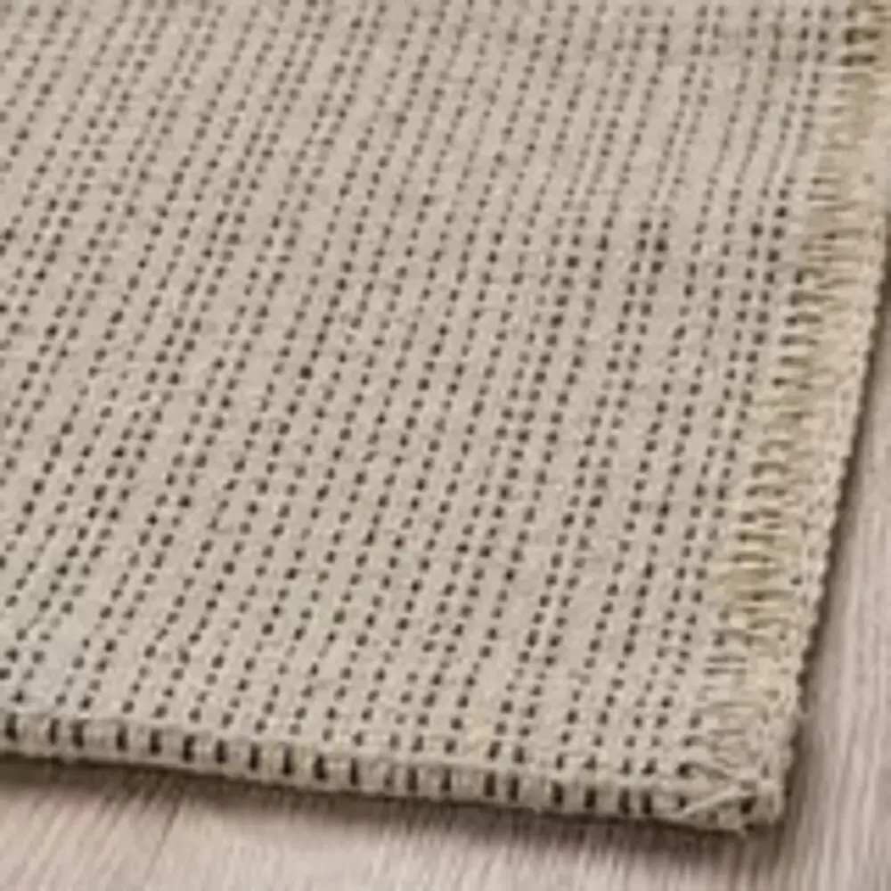 IKEA TIPHEDE Rug Beige & Black Flatwoven Style, Machine Washable Toughness